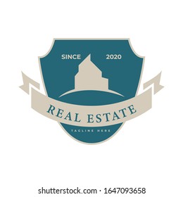 Vector Illustration real estate logo templates. Can use icon, emblem, sticker, label design. Modern, minimalist, elegant.