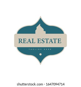 Vector Illustration real estate logo templates. Can use icon, emblem, sticker, label design. Modern, minimalist, elegant.