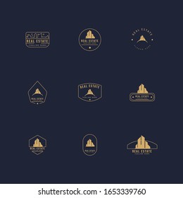 Vector Illustration real estate logo templates. Can use icon, emblem, sticker, label design. Modern, minimalist, elegant.