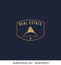 Plantillas de logotipo de propiedades inmobiliarias Vector Illustration. Puede usar icono, emblema, pegatina, diseño de etiquetas. Moderno, minimalista, elegante.