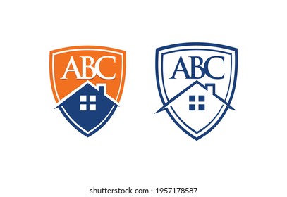 A Vector Illustration of Real Estate Shield Logo Sign