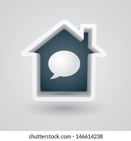 Vector illustration of real estate themed house.