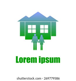 Vector illustration of Real Estate. Young family. Couple.