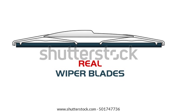 Vector\
illustration REAL WIPER BLADES. Car parts, rain, snow, bad weather,\
autumn, winter. Web banners, advertisements, brochures, business\
templates. Isolated on a white\
background
