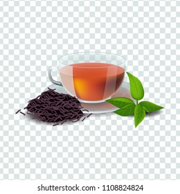 Vector illustration in realism style about black tea