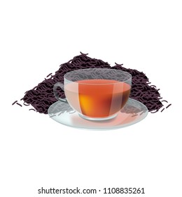 Vector illustration in realism style about tea