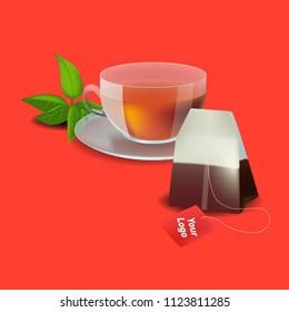 Vector illustration in realism style about tea bag