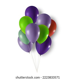 Ilustración vectorial, colección realista de globos 3d sobre fondo transparente para fiesta, vacaciones.