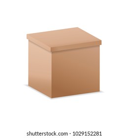 Vector illustration. realistic 3D cardboard box. mockup for design.
