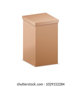 Vector illustration. realistic 3D cardboard box. mockup for design.