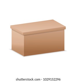 Vector illustration. realistic 3D cardboard box. mockup for design.