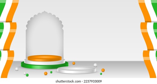 Vector illustration of realistic 3d Podium display template banner for Instagram social media post