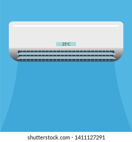 Vector illustration of realistic air conditioner