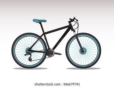 Vector illustration of realistic bike, with design. Hipster bicycle. Sport transportation. Sport lifestyle