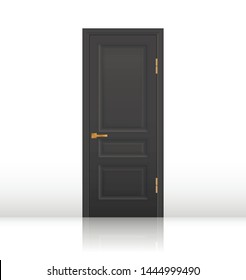 Vector illustration of realistic black door