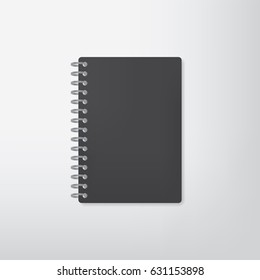 Vector Illustration of Realistic Black Notebook