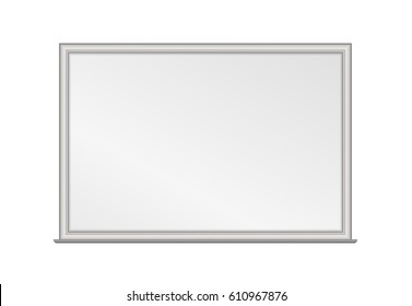 Vector illustration of realistic blank whiteboard isolated on white background