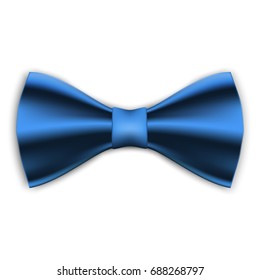 Vector illustration of a realistic blue bow tie.