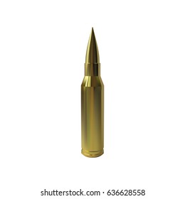 vector illustration of realistic bullet. Isolation over white background. War munition