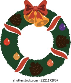 Vector illustration of a realistic Christmas wreath