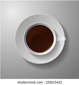 Vector illustration of realistic classic white cup