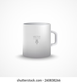 Vector illustration of realistic classic white cup