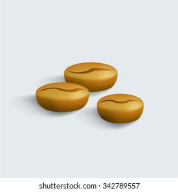 Vector illustration of realistic coffee beans