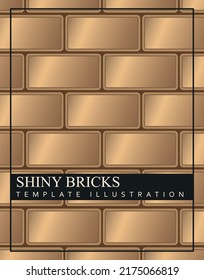 Vector illustration of realistic colorful background texture of shiny golden bricks. Modern template design with text and pattern.