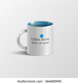 Vector illustration of Realistic Cool cup over white background. Eps 10