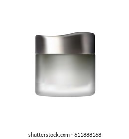 Vector illustration of realistic cosmetics bottle on White background. Container for cream, foams and other cosmetics. Template For Mock up Your Design.