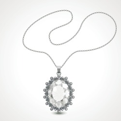 Vector Illustration Of Realistic Diamond Necklace.