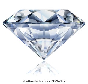Vector illustration of a realistic diamond. No gradient mesh.