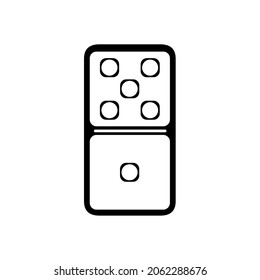 Vector illustration of realistic domino full set isolated on transparent background. Dominoes bones art design. Abstract concept 7 pieces for game graphic element. Card number one-five.