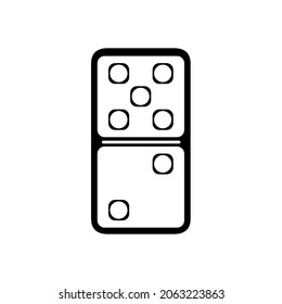 Vector illustration of realistic domino full set isolated on transparent background. Dominoes bones art design. Abstract concept 7 pieces for game graphic element. Card number two-five.