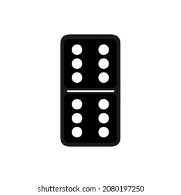 Vector illustration of realistic domino full set isolated on transparent background. Dominoes bones art design. Abstract concept 7 pieces for game graphic element. Card number six-six.