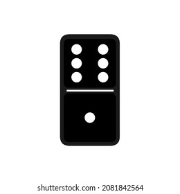 Vector illustration of realistic domino full set isolated on transparent background. Dominoes bones art design. Abstract concept 7 pieces for game graphic element. Card number six-one.