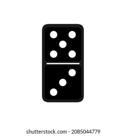 Vector illustration of realistic domino full set isolated on transparent background. Dominoes bones art design. Abstract concept for game graphic element. Card number three-five.