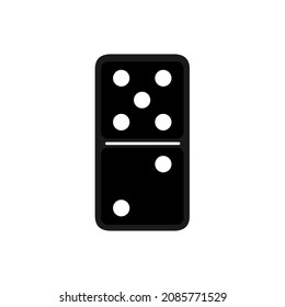 Vector illustration of realistic domino full set isolated on transparent background. Dominoes bones art design. Abstract concept for game graphic element. Card number two-five.