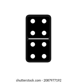 Vector illustration of realistic domino full set isolated on transparent background. Dominoes bones art design. Abstract concept 7 pieces for game graphic element. Card number four-four.