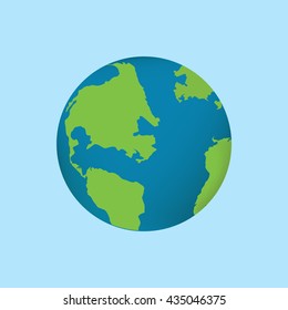 Vector illustration realistic earth planet isolated on white background. Globe icon. Earth icon
