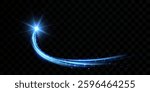 Vector illustration of realistic falling comet. Shooting star, meteor. Meteorite with a tail