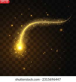 Ilustración vectorial de un cometa de caída realista