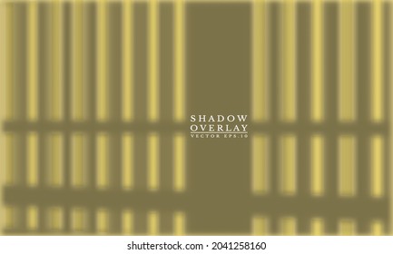 Vector Illustration of a realistic fence light and shadow. Shadow overlay effect. Long shadow light on the wall. Natural lighting scene. Blank background for design.