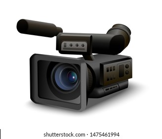 Vector Illustration Of Realistic Film Camera.