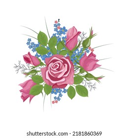 Vector illustration of realistic flower bouquet