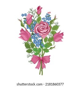 Vector illustration of realistic flower bouquet