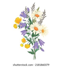 Vector illustration of realistic flower bouquet