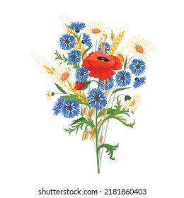 Vector illustration of realistic flower bouquet
