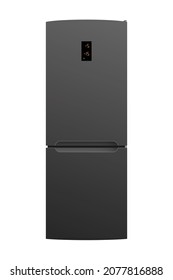 Vector illustration of realistic fridge on a plain backgrounds, refrigerator front view