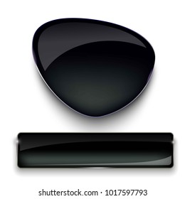 Vector illustration of Realistic glass banners set.